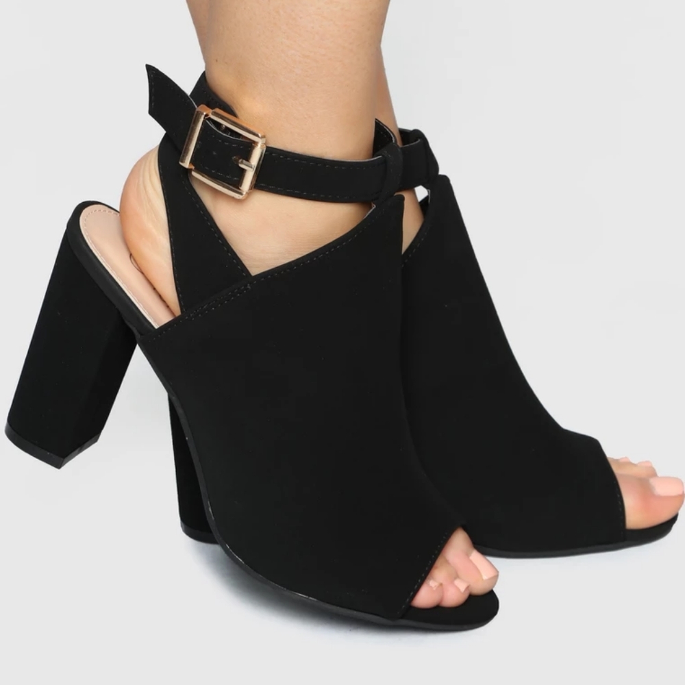 Peep toe booties